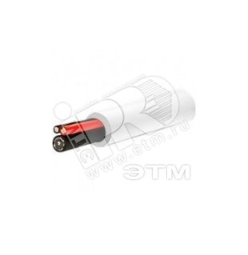 Кабель для видеонаблюдения КВК-2В 2х0.5 белый (SUPRLAN)