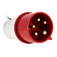 Вилка переносная 025 3Р+РЕ+N 32А 380В IP44 EKF (EKF) ps-025-32-380