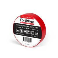 Изолента ПВХ 15x0.13х20 (красн) (10 шт) (Fortisflex) 90807