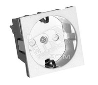 W45 Розетка для кабель-канала с заземлением белая (Systeme Electric) RN16-113-B