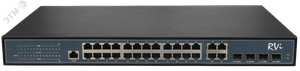 Коммутатор управляемый L2 32 порта RJ45/SFP 10 100 1000 Мб/с PoE 370Вт (RVI) RVi-1NSM24G-4C
