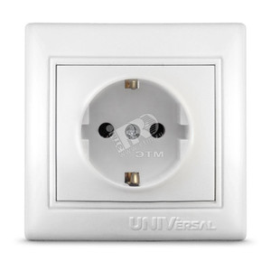 Севиль Розетка х 1 с заземлением белая (UNIVersal) С0028