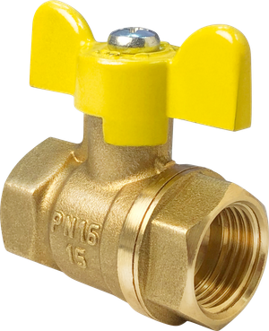 Кран шаровой для газа 11Б27фтМ 3/4' ВВ ручка бабочка (Valfex) VF.277.LB3.034