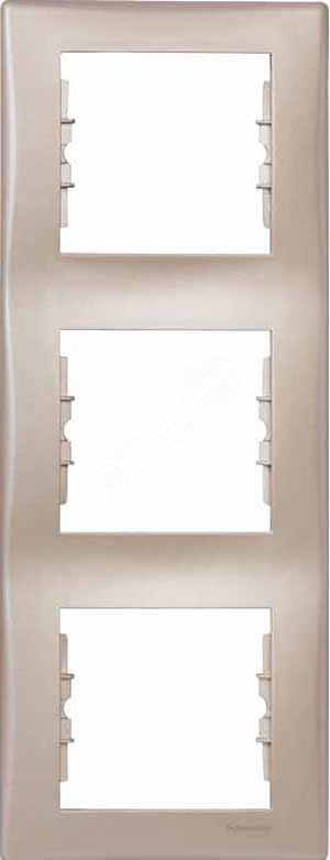 Sedna Рамка 3 поста вертикальная титан (Schneider Electric) SDN5801368