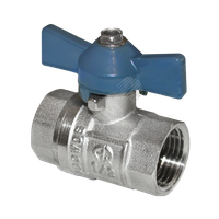Кран шаровой ВВ 3/4 бабочка никелированный (AQUALINK) 01156