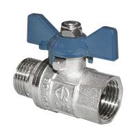 Кран шаровой ВН 1 бабочка никелированный (AQUALINK) 01160