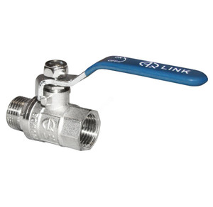 Кран шаровой ВН 3/4 ручка никелированный (AQUALINK) 01150