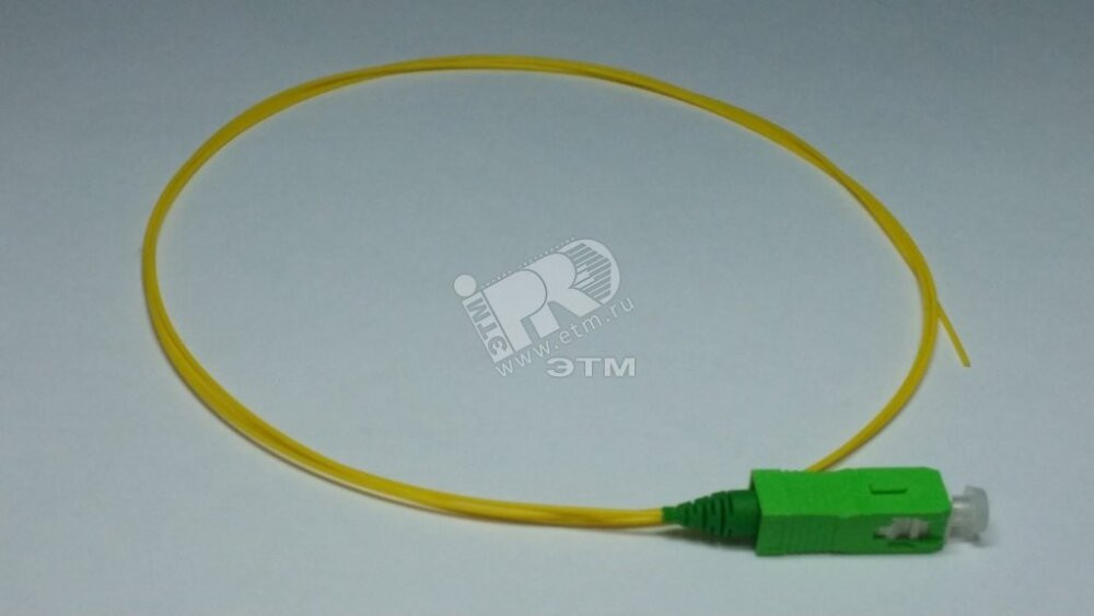 Шнур оптический монтажный 9/125 SC/APC 1 метр (pigtail) (ИнфоТелеком) Pt-SC/APC-1м