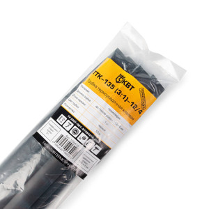 Трубка термоусадочная клеевая ТТК-135 (3:1)-12/4 черн (10 м) (КВТ) 104410