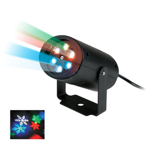 Светодиодный светильник-проектор Проекция снежинки RGB Кабель с вилкой 220В ULI-Q306 4W/RGB BLACK SNOWFLAKE (Uniel) UL-00001187