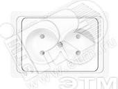 Розетка Валери двойная без заземления с защитной шторкой белая (UNIVersal) В0102x