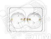 Розетка Валери двойная с заземлением с защитной шторкой белая (UNIVersal) В0128x