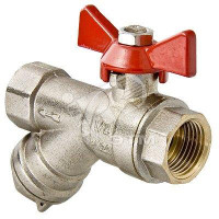 Кран шаровой 1/2' ВВ со встроенным фильтром ручка бабочка (VALTEC) VT.293.N.04